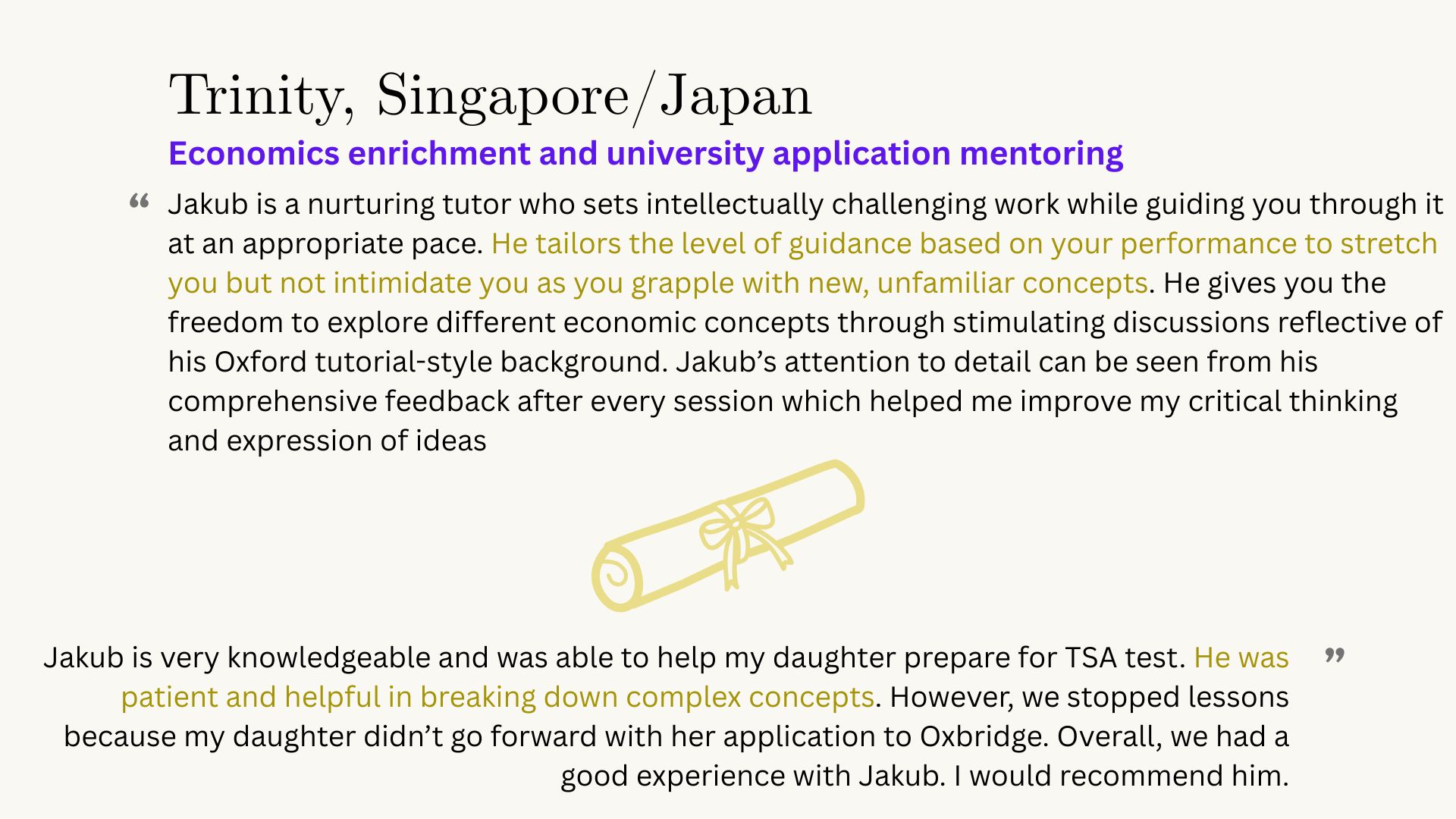 Testimonial 4 and 5